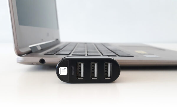 Mini Hub Rotante con 3 Porte USB 2.0 Nero - immagine 8