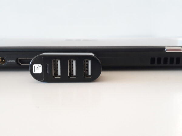 Mini Hub Rotante con 3 Porte USB 2.0 Nero - immagine 5
