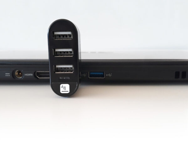 Mini Hub Rotante con 3 Porte USB 2.0 Nero - immagine 3