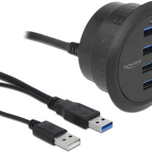 Hub USB 3.0 4 porte In-Desk Diametro 6 e 8 cm