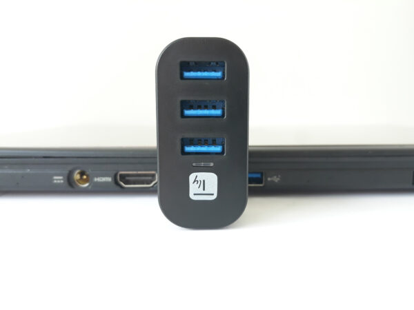Mini Hub Rotante con 3 Porte USB 3.0 Nero - immagine 3