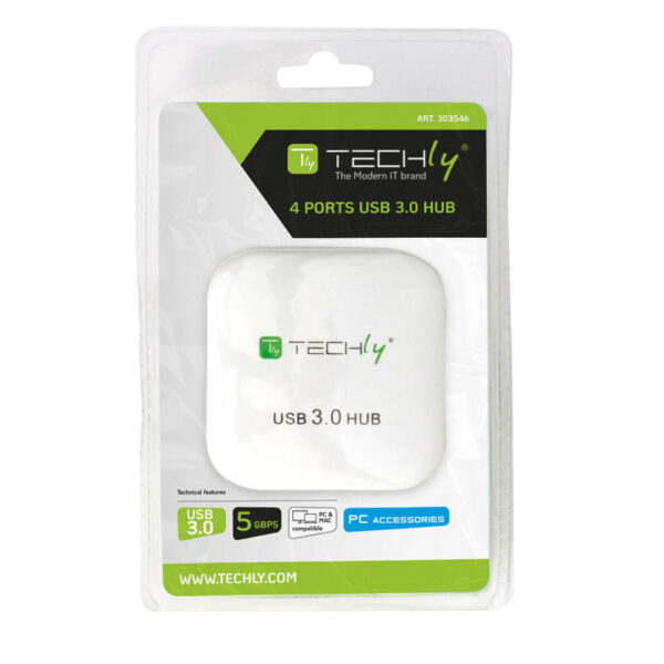 Hub USB 3.0 Super Speed 4 Porte Bianco - immagine 2