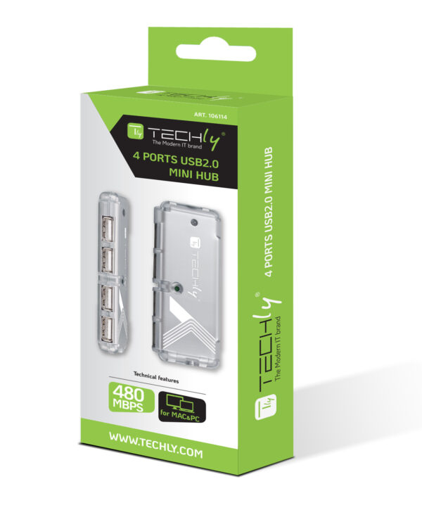 Hub USB Tascabile 4 porte Silver - immagine 2