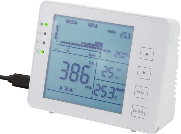 Misuratore di CO2 5000ppm con Allarme Indicatore Temperatura e Umidità - immagine 3