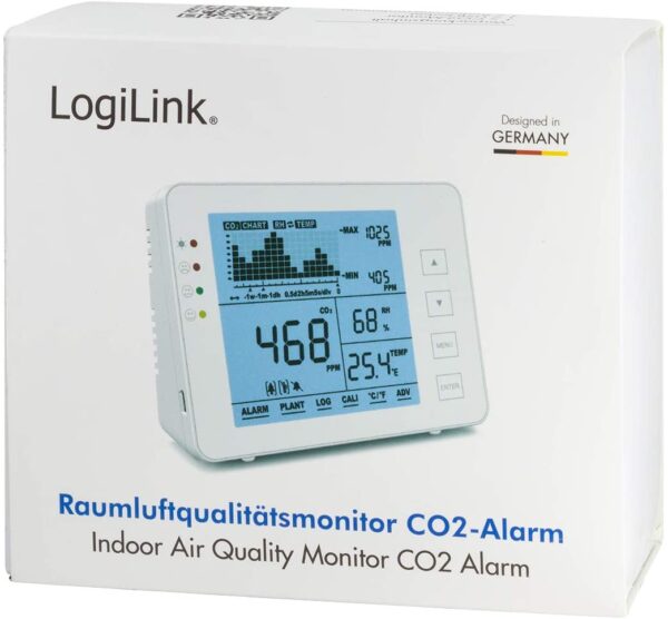 Misuratore di CO2 5000ppm con Allarme Indicatore Temperatura e Umidità - immagine 2
