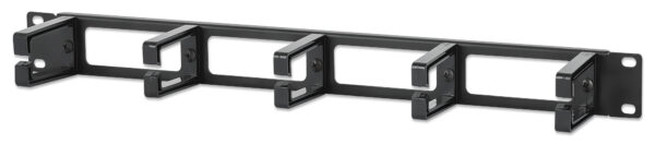 Pannello Passacavi 19'' 5 Anelli in Plastica 1U Nero - immagine 2