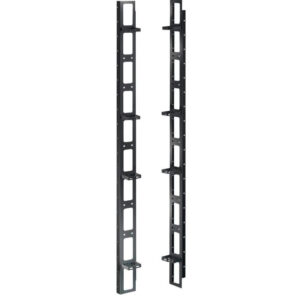 Coppia Canala Gestione Cavi Verticale 42U Nero