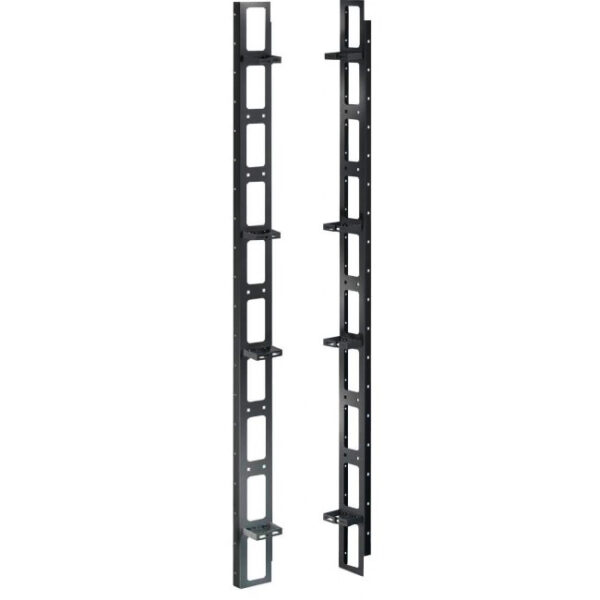 Coppia Canala Gestione Cavi Verticale 42U Nero