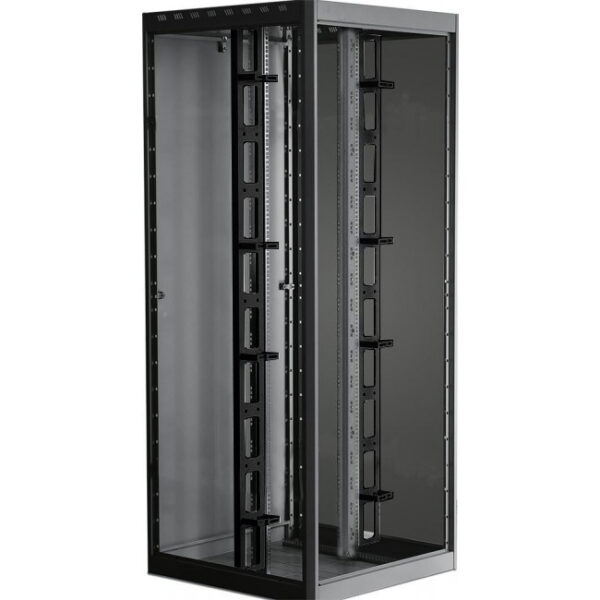 Coppia Canala Gestione Cavi Verticale 42U Nero - immagine 2