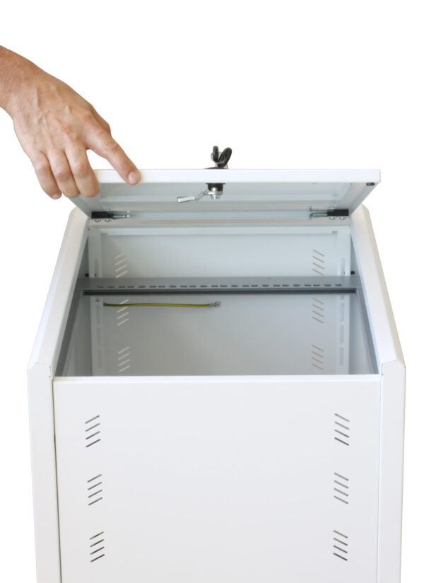 Armadio Rack 19'' ideale per Accumulatori Fotovoltaico 8U P600mm Bianco - immagine 6