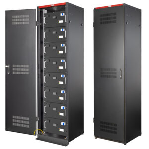 Armadio Rack 19'' 600x600 47U per Batterie Fotovoltaico Nero