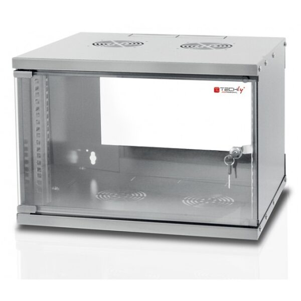 Armadio Rack 19'' a Muro 9U prof. 450 Grigio Assemblato