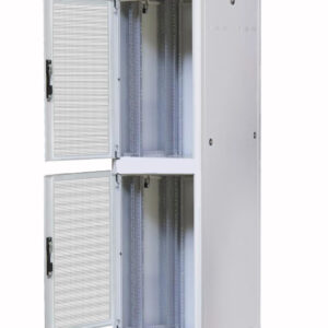 Armadio ETSI 21'' a 2 Sezioni 47 unità prof. 600 Porte Grigliate Grigio
