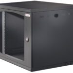 Armadio Rack 19'' a muro 6U sezione unica P 500mm Porta Grigliata Nero