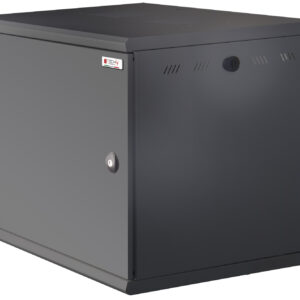 Armadio Rack 19'' a muro 10U sezione unica P 500mm Porta Cieca Nero