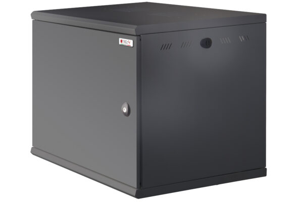 Armadio Rack 19'' a muro 10U sezione unica P 500mm Porta Cieca Nero