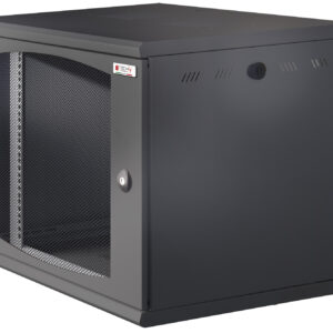 Armadio Rack 19'' a muro 10U sezione unica P 500mm Porta Grigliata Nero