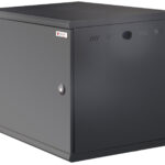 Armadio Rack 19'' a muro 10U sezione unica P 600mm Porta Cieca Nero