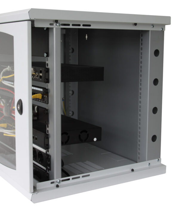 Armadio Rack 19'' a muro 13 unità sezione unica prof. 500mm Nero - immagine 2