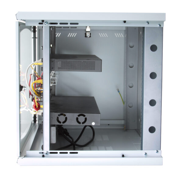Armadio Rack 19'' a muro 13 unità sezione unica prof. 500mm Nero - immagine 4