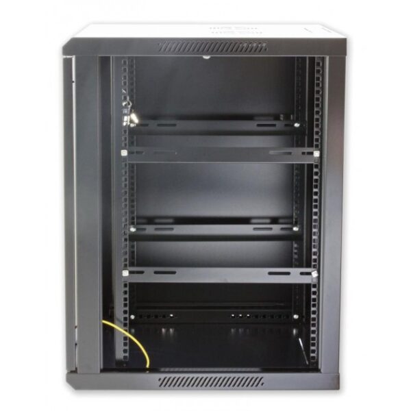 Armadio Rack 19'' a muro 12 unità sezione unica prof. 600mm Nero - immagine 6