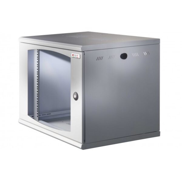 Armadio Rack 19'' a muro 16 unità sezione unica prof. 500mm Nero - immagine 5