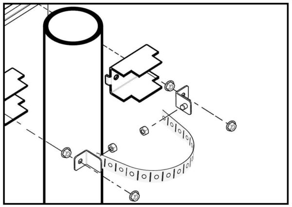 Sistema di fissaggio a palo per rack IP65 - immagine 3