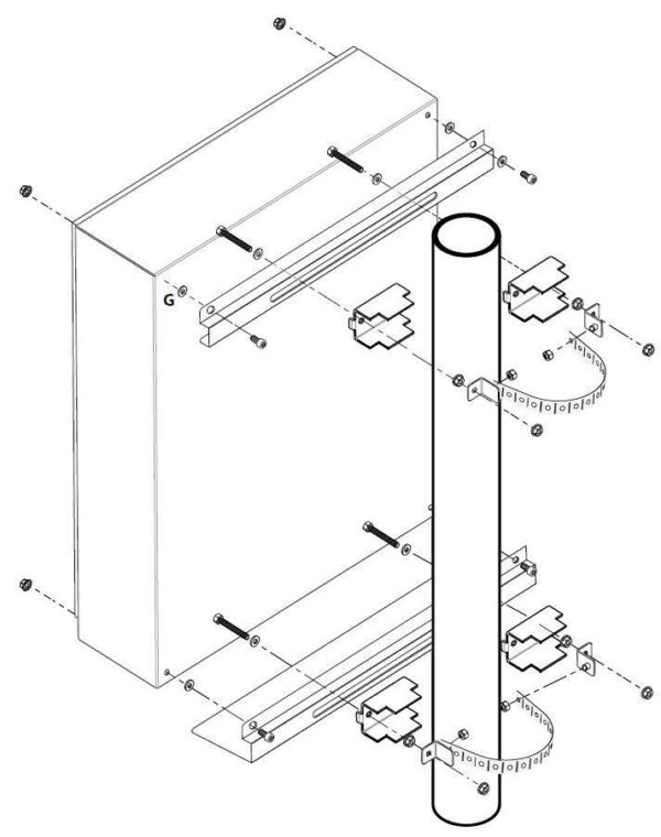 Sistema di fissaggio a palo per rack IP65 - immagine 2