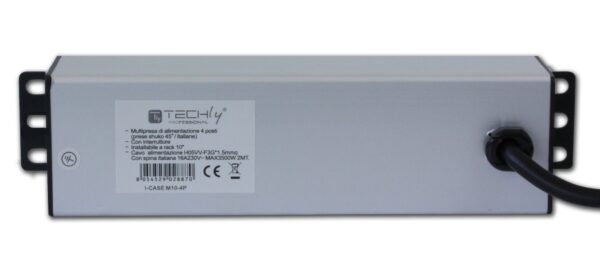 Multipresa 4 posti UNEL da Rack 10'' con Interruttore Spina Italiana 1,5U - immagine 5