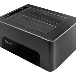 Docking Station USB3.0 Doppio Slot HDD/SSD SATA da 2.5''/3.5'' Nero