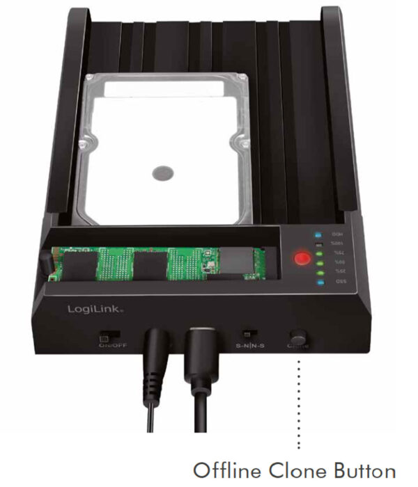 Box duplicazione esterna USB 3.2 Gen 2 Dual Bay Quickport One-Key Offline Clone Portatile - immagine 2