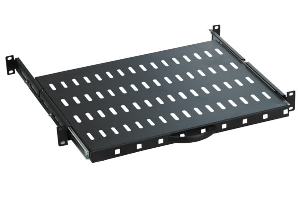Mensola per Rack 19'' 600 mm Estraibile da 1U Nero - immagine 2