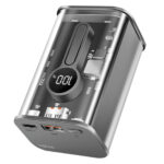 Power Bank 10000 mAh 1x USB-A 1x USB-C™ con Display PD & QC Trasparente