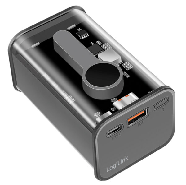 Power Bank 10000 mAh 1x USB-A 1x USB-C™ con Display PD & QC Trasparente - immagine 8