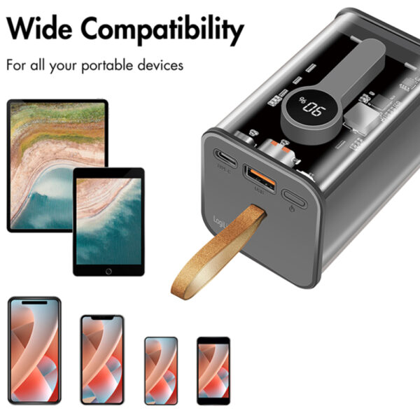 Power Bank 20000 mAh 1x USB-A 1x USB-C™ con Display PD & QC Trasparente - immagine 6