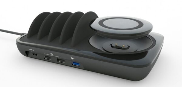 Docking Station USB 5 posti con Caricabatterie Wireless Removibile - immagine 4
