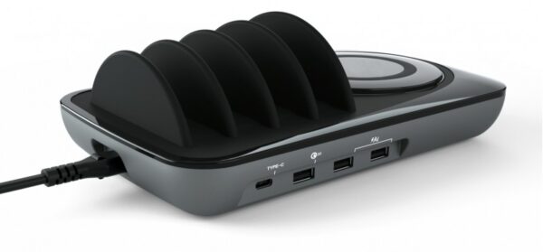 Docking Station USB 5 posti con Caricabatterie Wireless Removibile - immagine 6