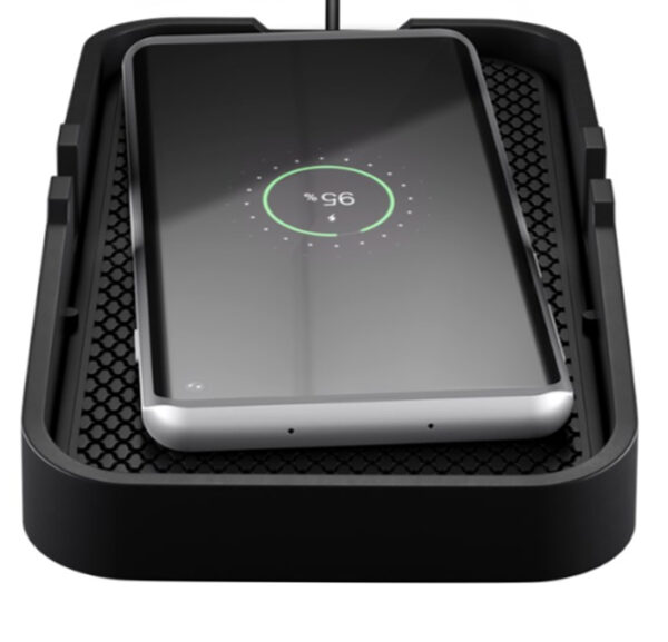 Caricatore Smartphone Qi Wireless da Auto 15W Silicone Nero