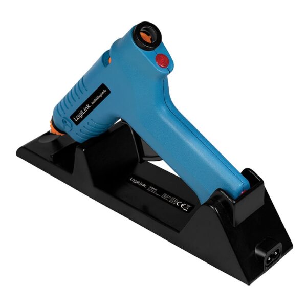 Pistola per Colla a Caldo Wireless, 80W, con supporto, blu - immagine 5