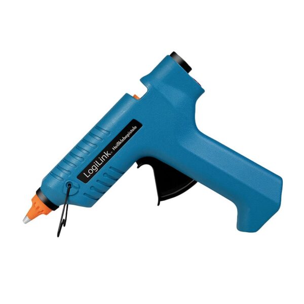 Pistola per Colla a Caldo Wireless, 80W, con supporto, blu - immagine 3
