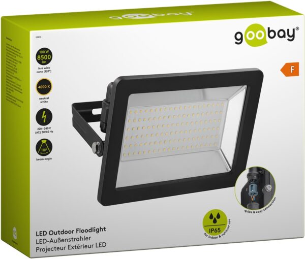 Faretto LED da Esterno IP65 100W 8500lm Nero - immagine 2