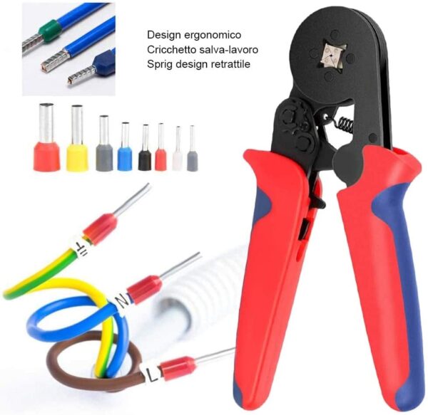 Pinza Crimpare a Cricchetto per Capicorda con 1200 Terminali 2.5-6.0 mm² - immagine 3