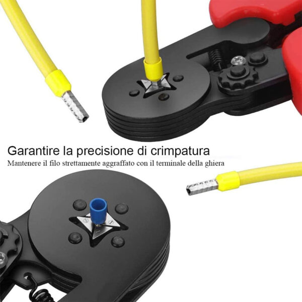 Pinza Crimpare a Cricchetto per Capicorda con 1200 Terminali 2.5-6.0 mm² - immagine 5