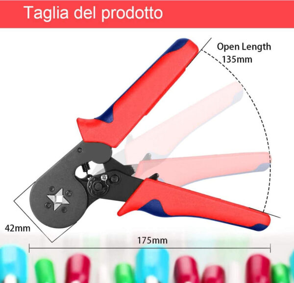 Pinza Crimpare a Cricchetto per Capicorda con 1200 Terminali 2.5-6.0 mm² - immagine 6