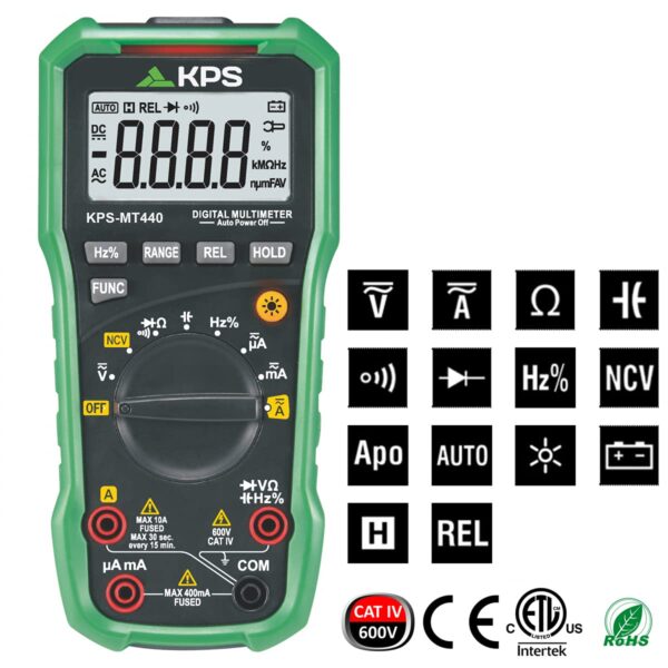 Multimetro Digitale Professionale LCD 4000counts, KPS-MT440 - immagine 4
