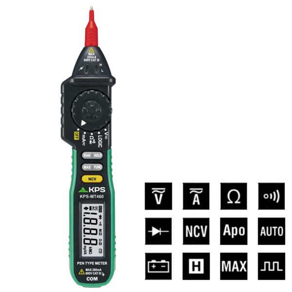 Multimetro Digitale Portatile a Tester a Penna con NCV MT460 - immagine 3