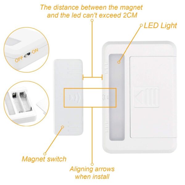 Luce LED Magnetica Adesiva per Mobili e Cassetti - immagine 3