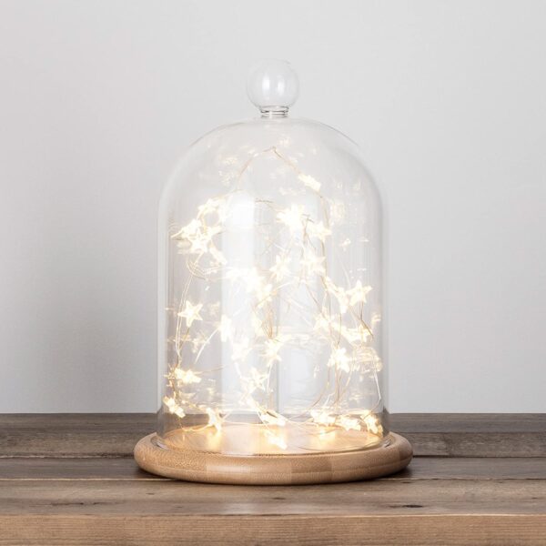 20 Luci LED a Stella con Filo d'argento IP20 Bianco Caldo a Batteria con Timer - immagine 9