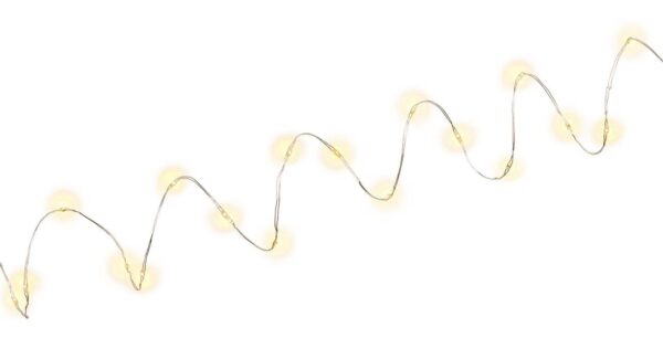 Luci Natalizie da Interno 20 LED a Filo Argentato con Timer A++ - immagine 3