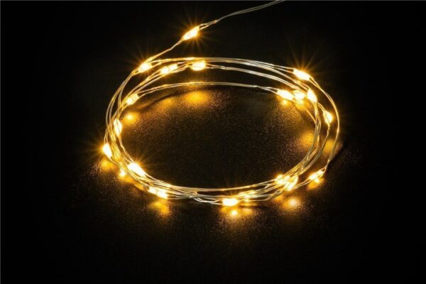 Luci Natalizie da Interno 20 LED a Filo Argentato con Timer A++ - immagine 4